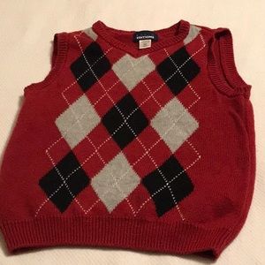 Red sweater vest, boys